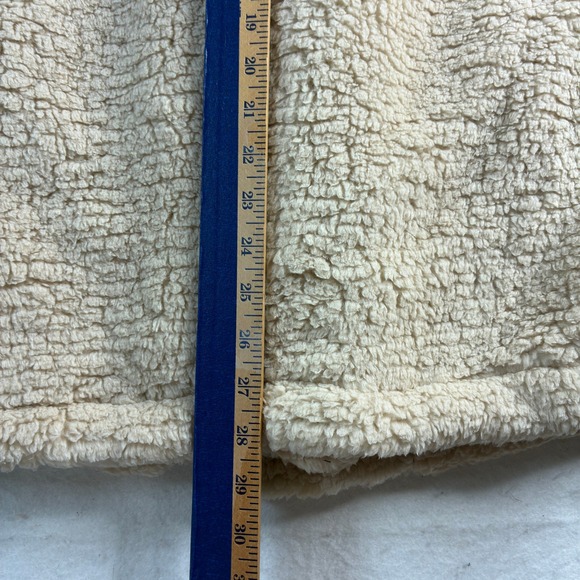 CHICME‎ Cozy Fleece Teddy Coat Hooded Beige Button Front Oversized Women M - Picture 8 of 14